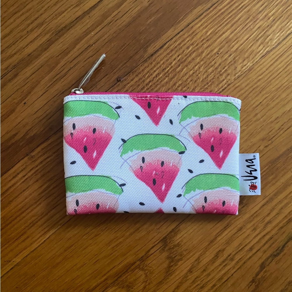 Vera Neumann Clinique 5" Watermelon Ladybug Zipper Makeup Pouch Change